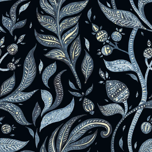 Paisley Indigo flowers. Watercolor Exotic vintage pattern — Stock Photo, Image