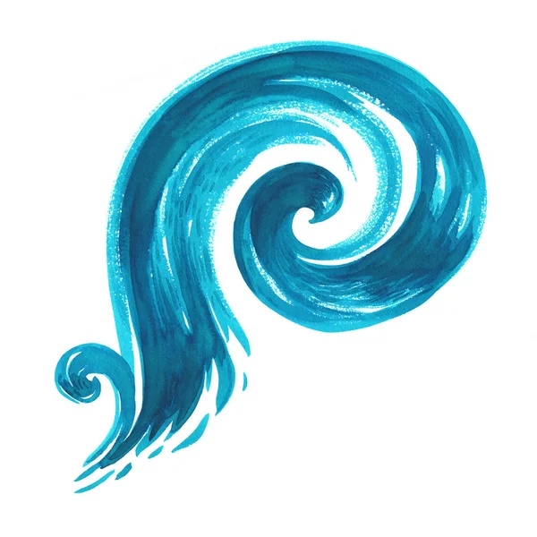 Onda do mar desenhada à mão. Esboço aquarela abstrato — Fotografia de Stock