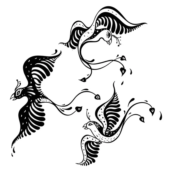 Magnifique ensemble de paon — Image vectorielle