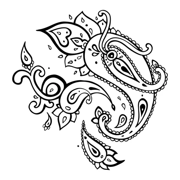 Paisley achtergrond. hand getrokken ornament. — Stockvector