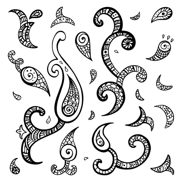 Paisley background. Hand Drawn ornament. — Stock Vector