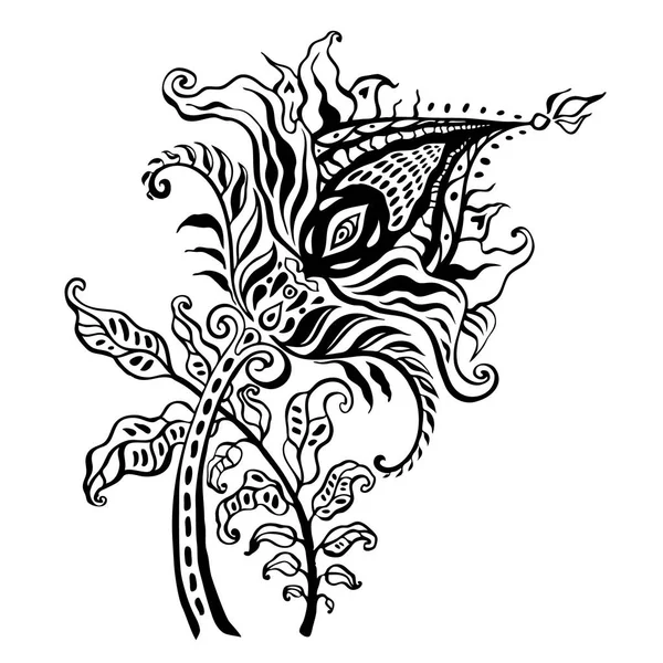 Paisley achtergrond. hand getrokken ornament. — Stockvector