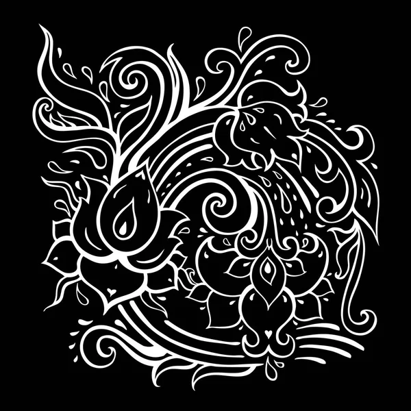 Paisley achtergrond. hand getrokken ornament. — Stockvector