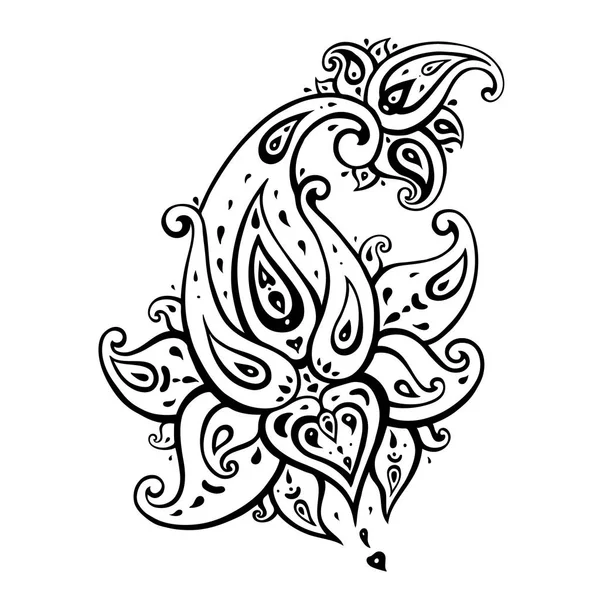 Paisley achtergrond. hand getrokken ornament. — Stockvector