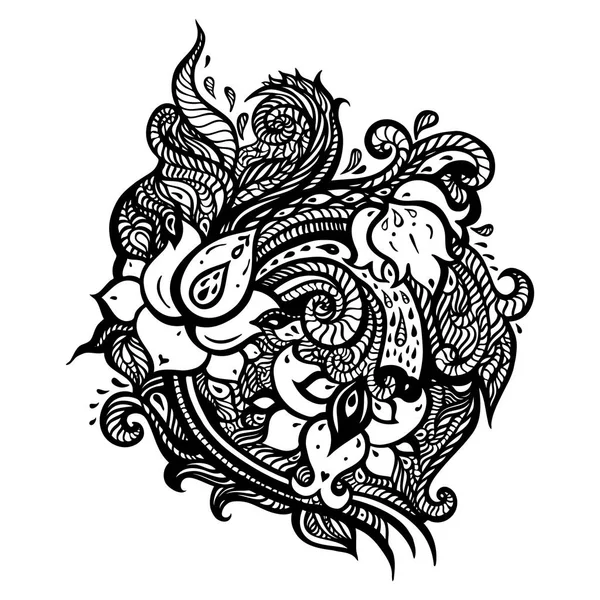 Paisley achtergrond. hand getrokken ornament. — Stockvector