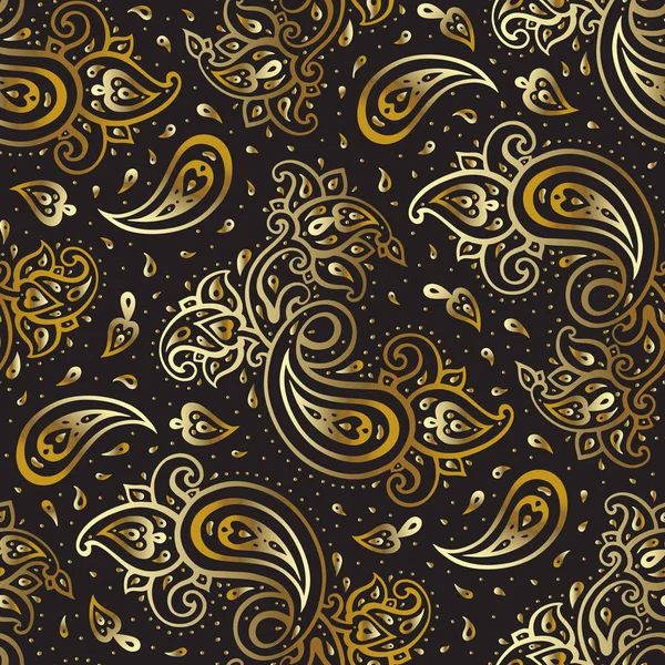 Padrão de Paisley sem costura desenhado à mão elegante —  Vetores de Stock