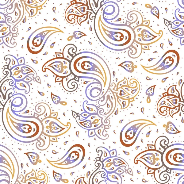 Élégant modèle de Paisley sans couture dessiné à la main — Image vectorielle