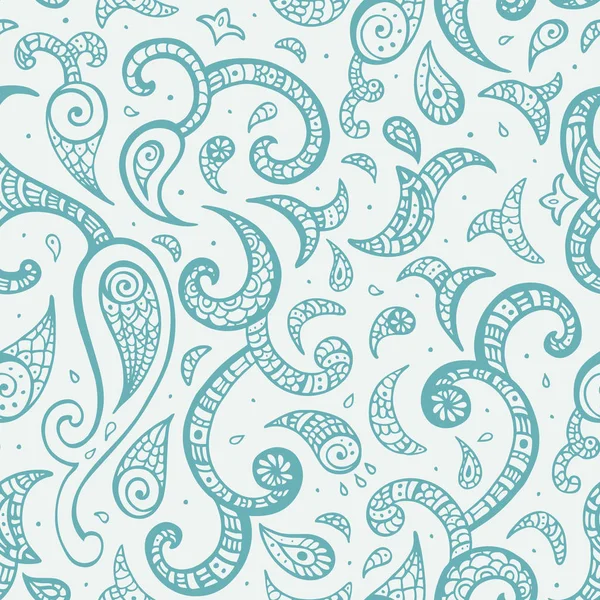 Elegante Hand getrokken naadloze Paisley patroon — Stockvector