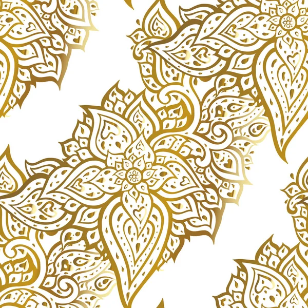 Padrão de Paisley sem costura desenhado à mão elegante — Vetor de Stock