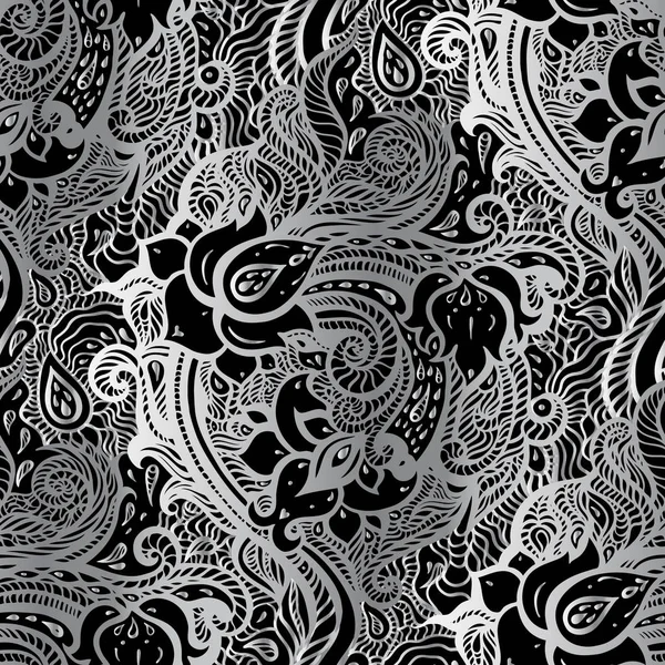 Paisley Vackra Gyllene Bakgrund Sömlös Eleganta Hand Dras Vintage Mönster — Stock vektor