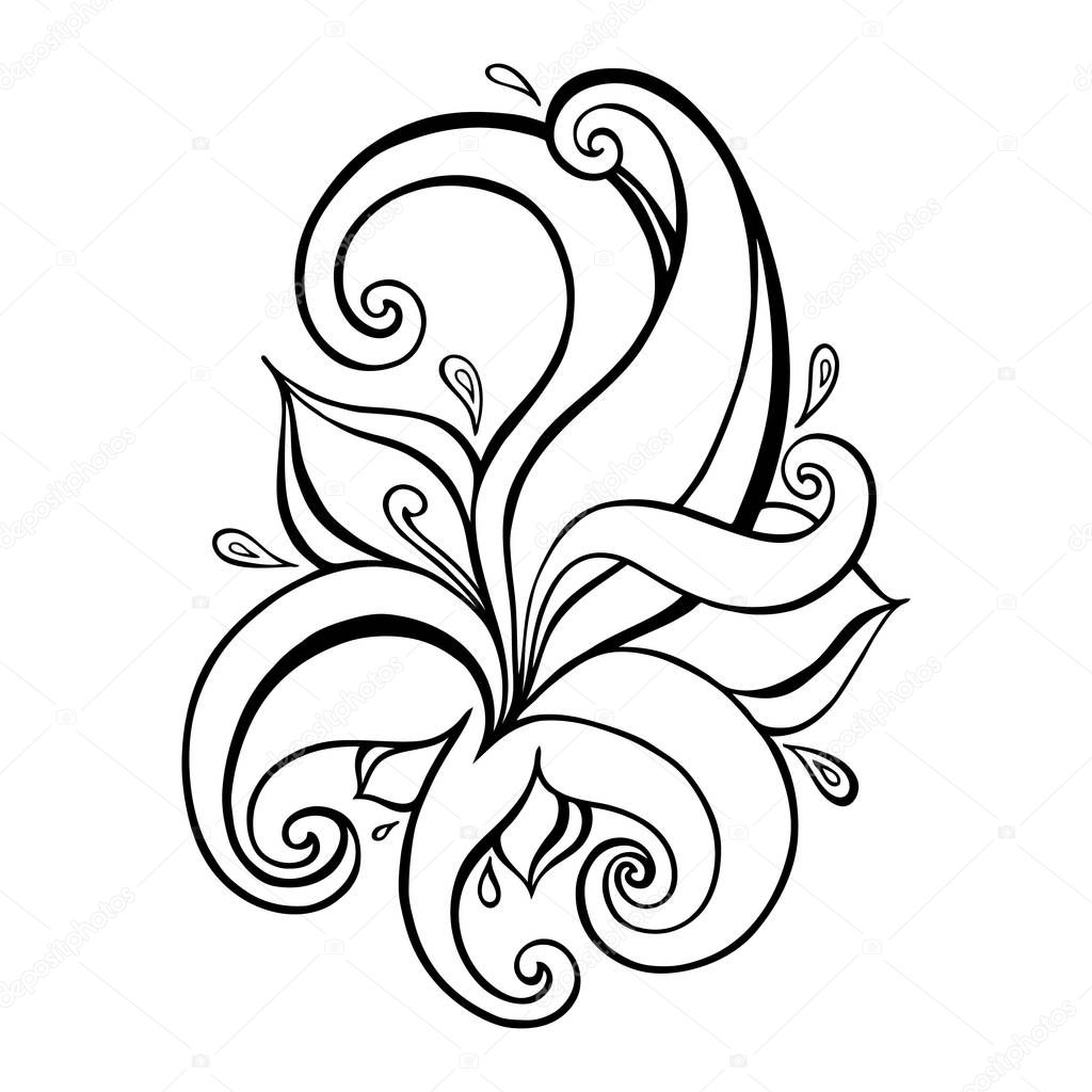 Paisley background. Hand Drawn ornament.