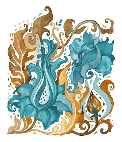 Acuarela flor abstracta. Dibujado a mano patrón floral — Foto de Stock