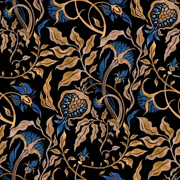 Цветочный орнамент, викторианский акварельный фон — стоковое фото