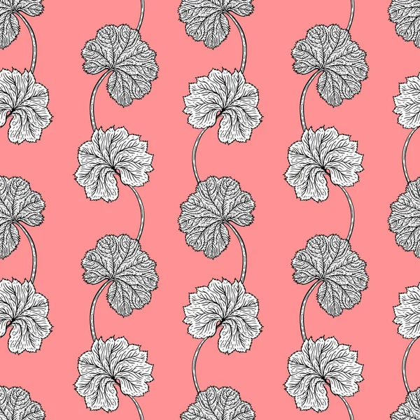 Vintage Seamless pattern with hand drawn leaves