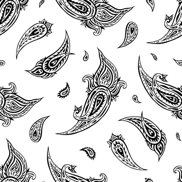 Paisley background. Padrão sem costura vintage com mão desenhada Flores abstratas . — Vetor de Stock