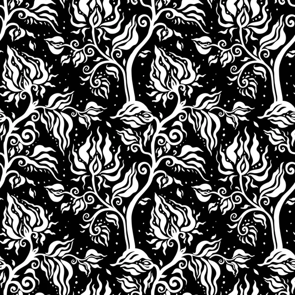 Paisley pozadí. Retro vzor bezešvé s rukou kreslené abstraktní květy. — Stockový vektor