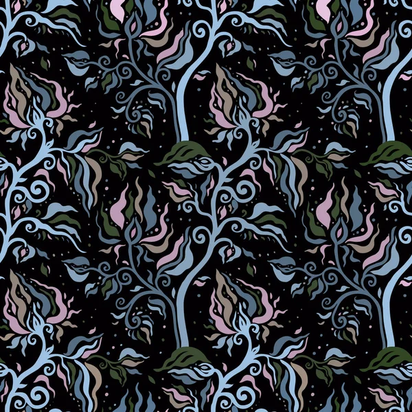 Paisley achtergrond. Vintage naadloze patroon met hand getrokken abstracte bloemen. — Stockvector