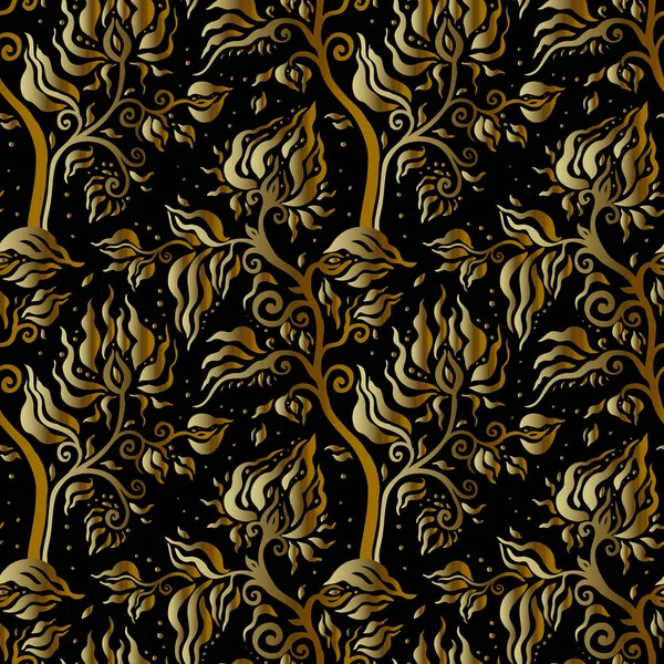 Fondo Paisley. Vintage Patrón sin costura con flores abstractas dibujadas a mano . — Archivo Imágenes Vectoriales