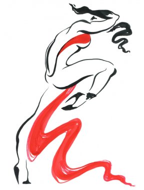 Flamenko. Güzel Dans Kadın