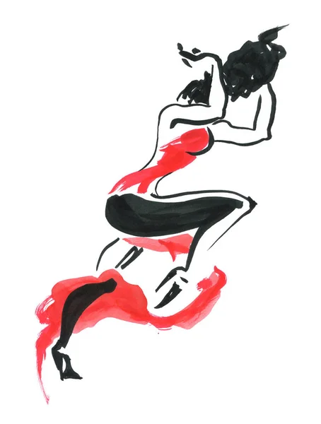 Flamenco. Krásná Tančící žena — Stock fotografie
