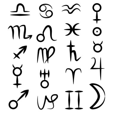 chiromancy ve Astroloji kümesi, vektör çizim çizim şarkı söylüyor