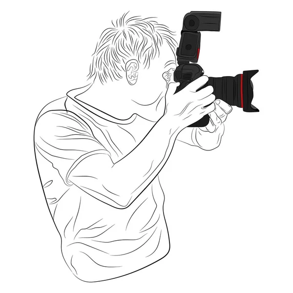 Filmagem Desenho Vetor Câmera Ilustração —  Vetores de Stock