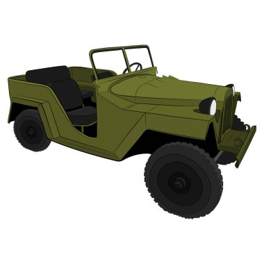 askeri araç jeep vektör çizim çizim