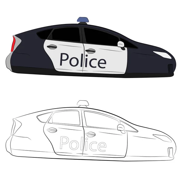 Toekomstige Vliegende Politie Auto Vector Tekening Van Illustratie — Stockvector