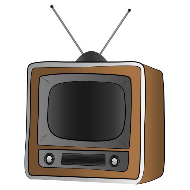 vintage Tv İzleyicisi. Retro vektör çizim çizim