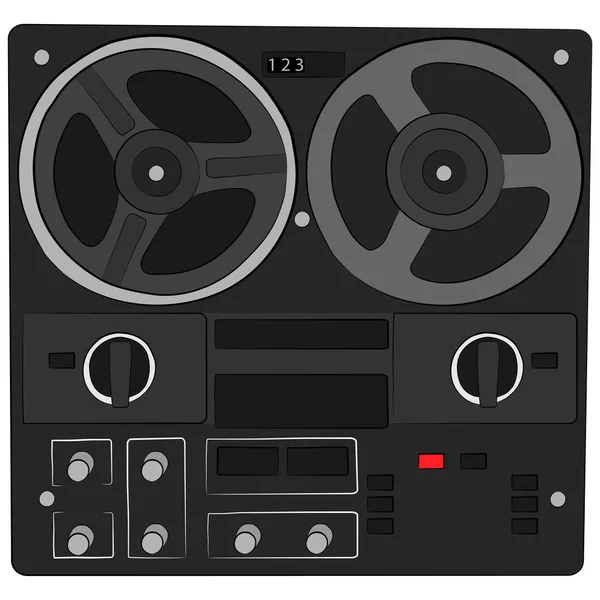 Vintage Music System Player Vector Drawing Illustration — Stock Vector