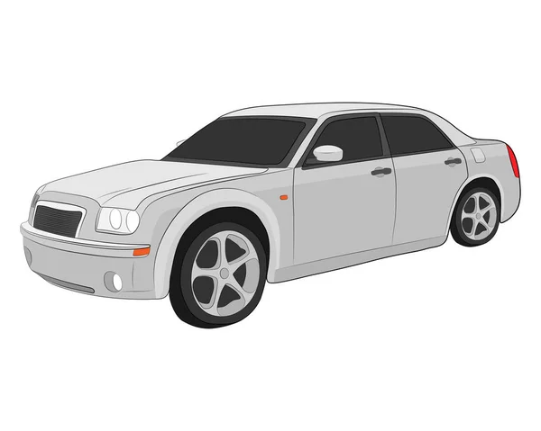 City Car Vector Drawing Illustration — Stock Vector