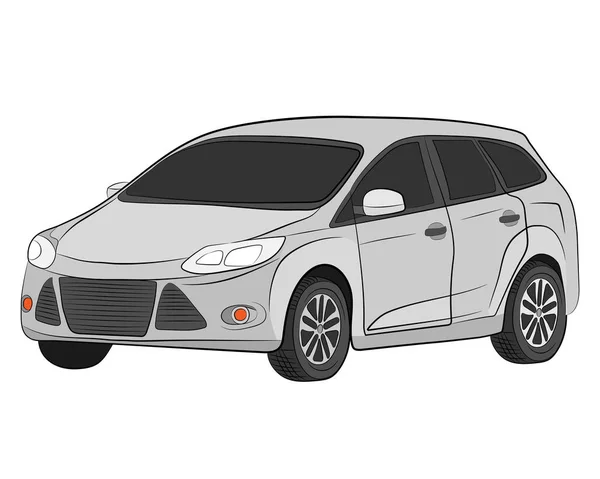 Coche Ciudad Vector Dibujo Ilustración — Vector de stock