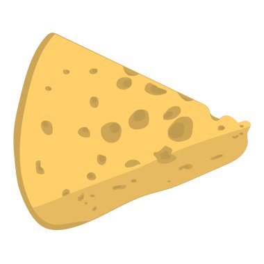 Beyaz arka planda izole edilmiş peynir vektör simgesi. Web sitesi tasarımı için düz sarı süt besin sembolü, mobil uygulama. Logo üçgeni blok peynir çizimi