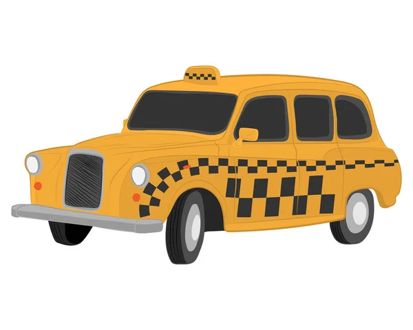 Sárga London Taxi Autó Vektor Ábra Rajz — Stock Vector