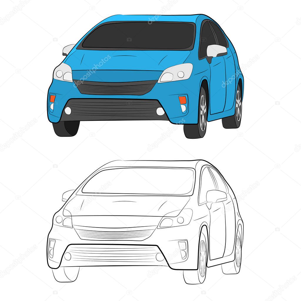 the car vehicle vector drawing illustration eps10