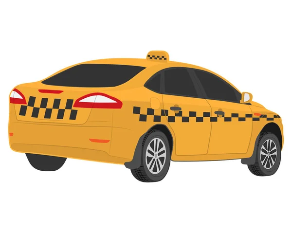 Sárga Taxi Autó Vektor Ábra Rajz — Stock Vector
