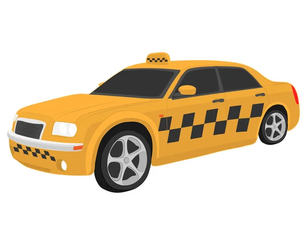 Gele Taxi Auto Vector Tekening Van Illustratie — Stockvector