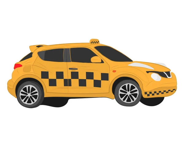 Sárga Taxi Autó Vektor Ábra Rajz — Stock Vector