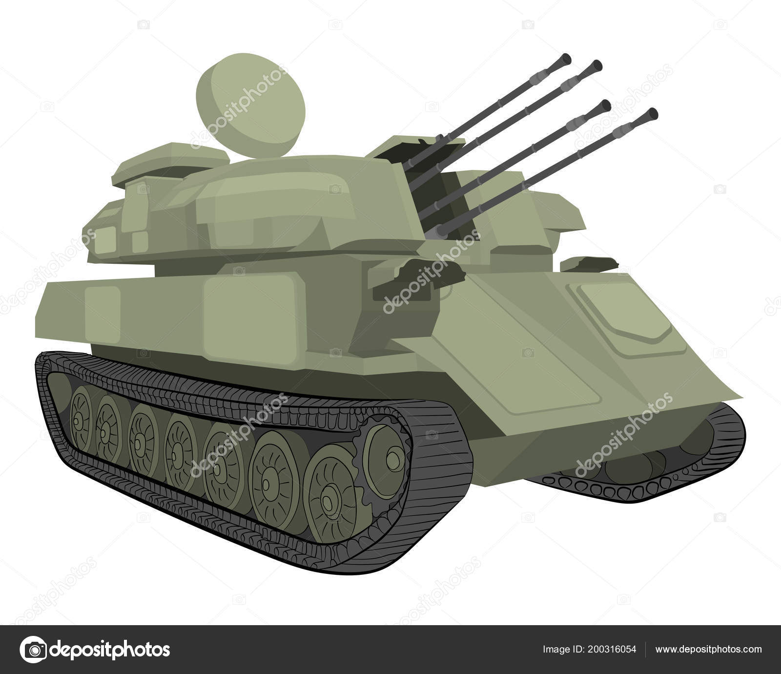 War Machine Tank Vector Drawing Illustration Vector Image By C V Lab Vector Stock