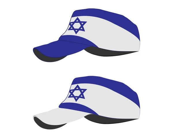 Καπέλο Του Μπέιζμπολ Σημαία Ισραηλ Πολύχρωμο Σύνολο Εικονογράφηση Διάνυσμα — Διανυσματικό Αρχείο