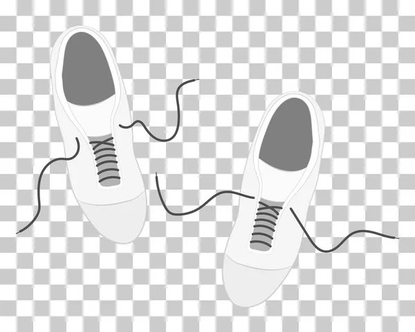 sport running shoes with laces. white snickers. vector illustration