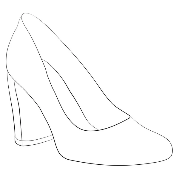 Women Shoes Countour Drawing Vector Illustration Eps — Stock Vector