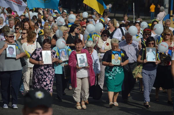 Запоріжжя Україна Серпня 2016 День Незалежності України Люди Святкують Березня — стокове фото