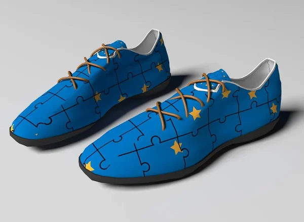 Αθλητικά Αθλητικά Παπούτσια Κορδόνια Snickers Στα Χρώματα Της Σημαίας Της — Φωτογραφία Αρχείου