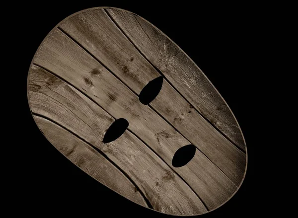Ξύλινη Μάσκα Απεικόνιση Καθιστούν — Φωτογραφία Αρχείου