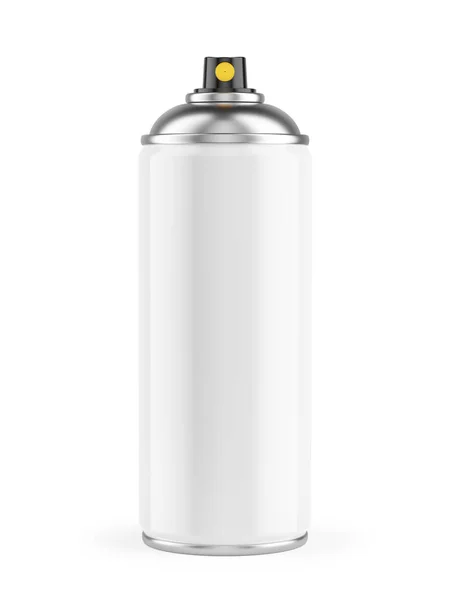Tinta spray em branco lata de metal isolado em branco — Fotografia de Stock