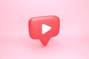 Video oynat düğmesi ile kırmızı mesaj balonu