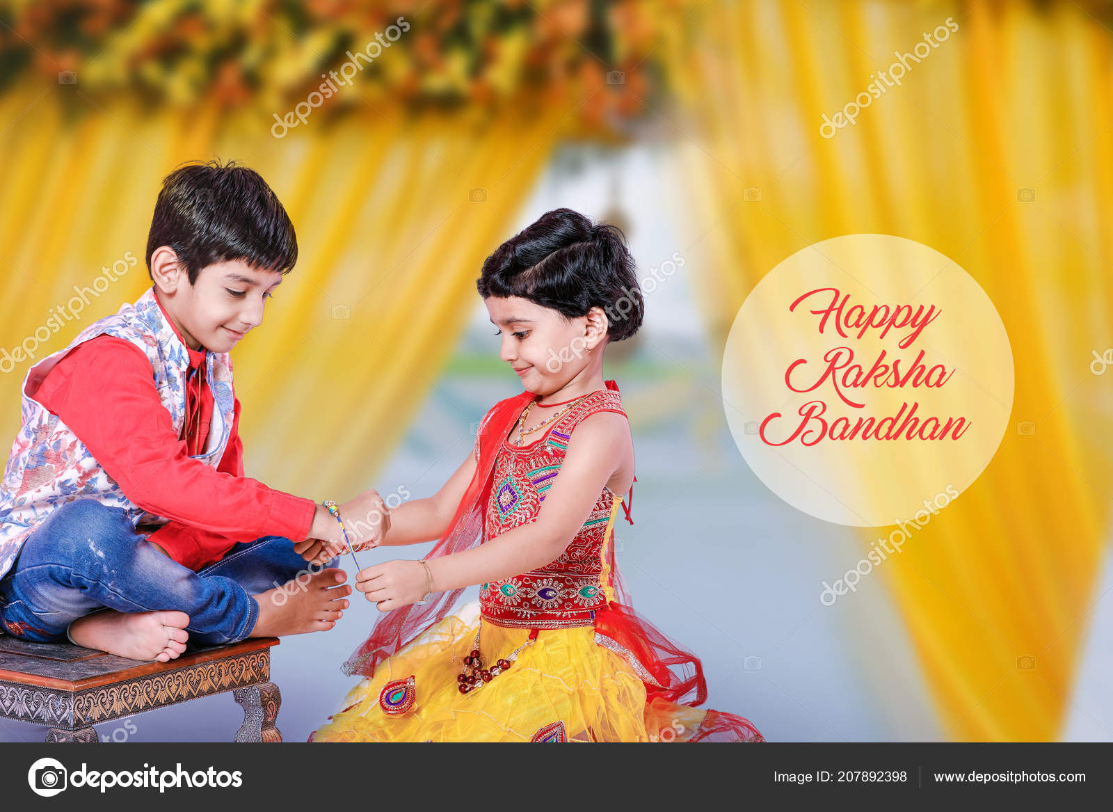 Cute Indian Brother Sister Celebrating Raksha Bandhan Festival ...