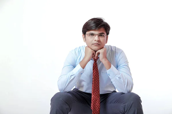 Homme Jeune Entreprise Indiens Pensant — Photo