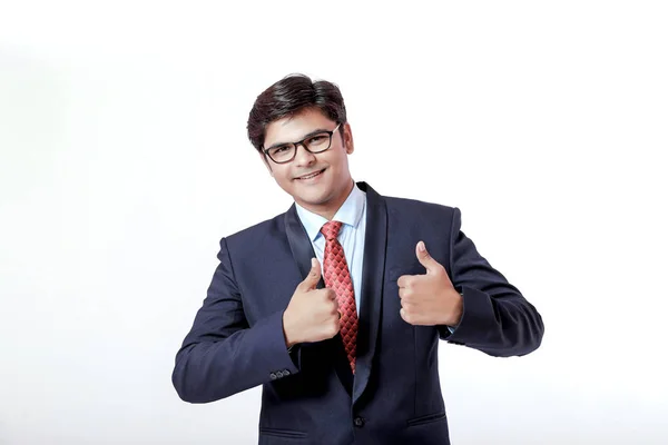 Young Indian Businessman Showing Thumb — Stock Photo, Image